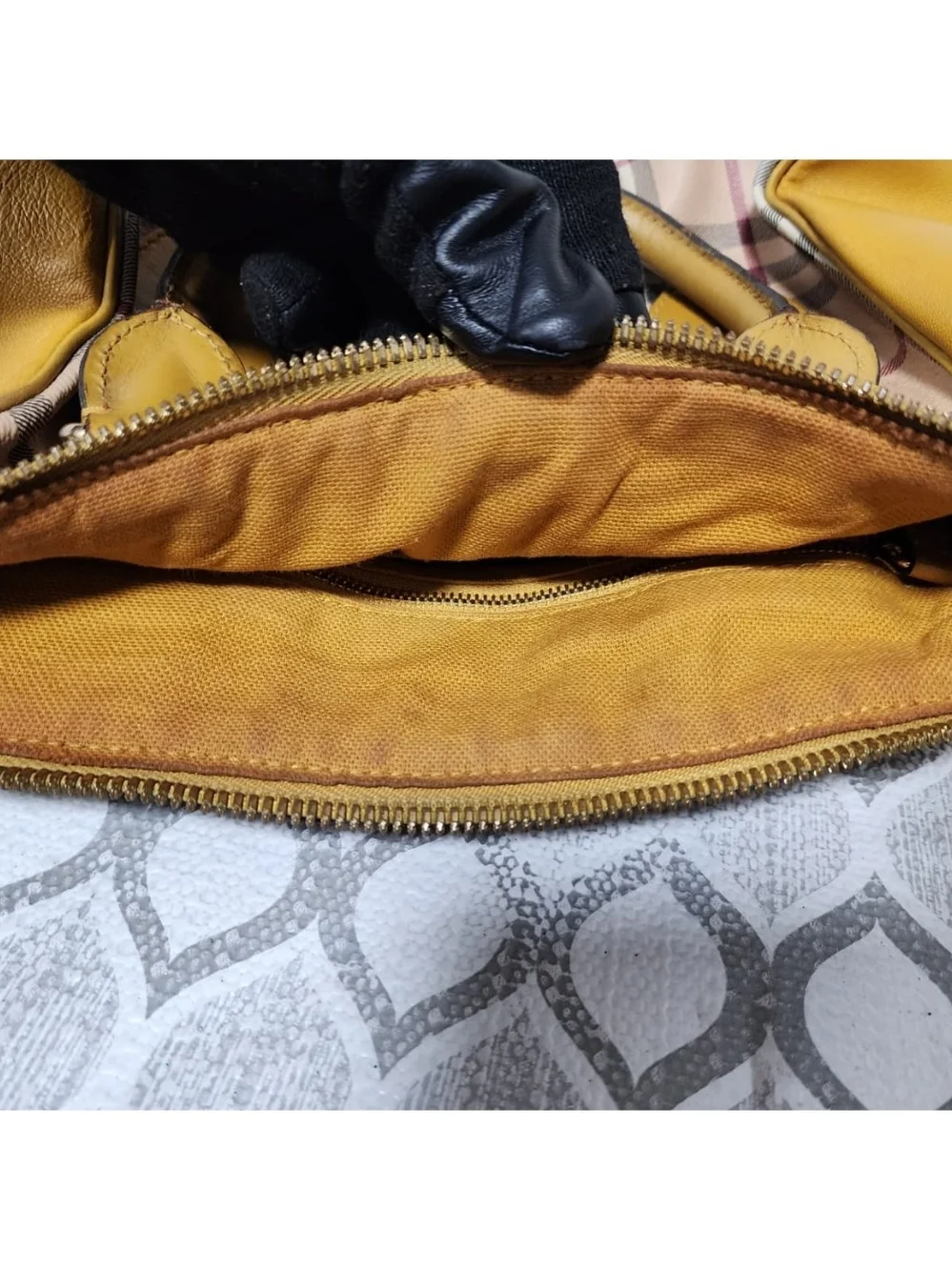 Burberry Haymarket Panel Blaze Bag Beige/Yellow